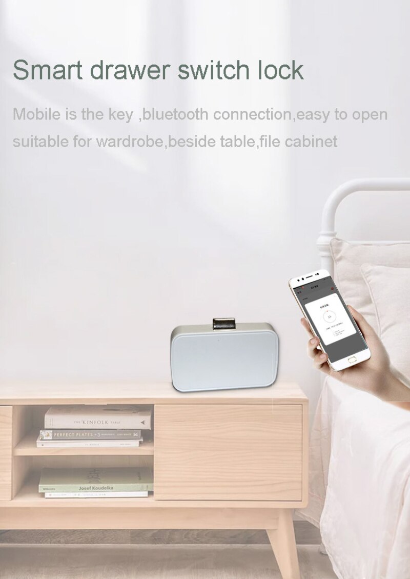Tuya APP Smart Cabinet Drawer, Keyless, Bluetooth, Smart APP, Unlock, Anti-theft, Child File Safety
