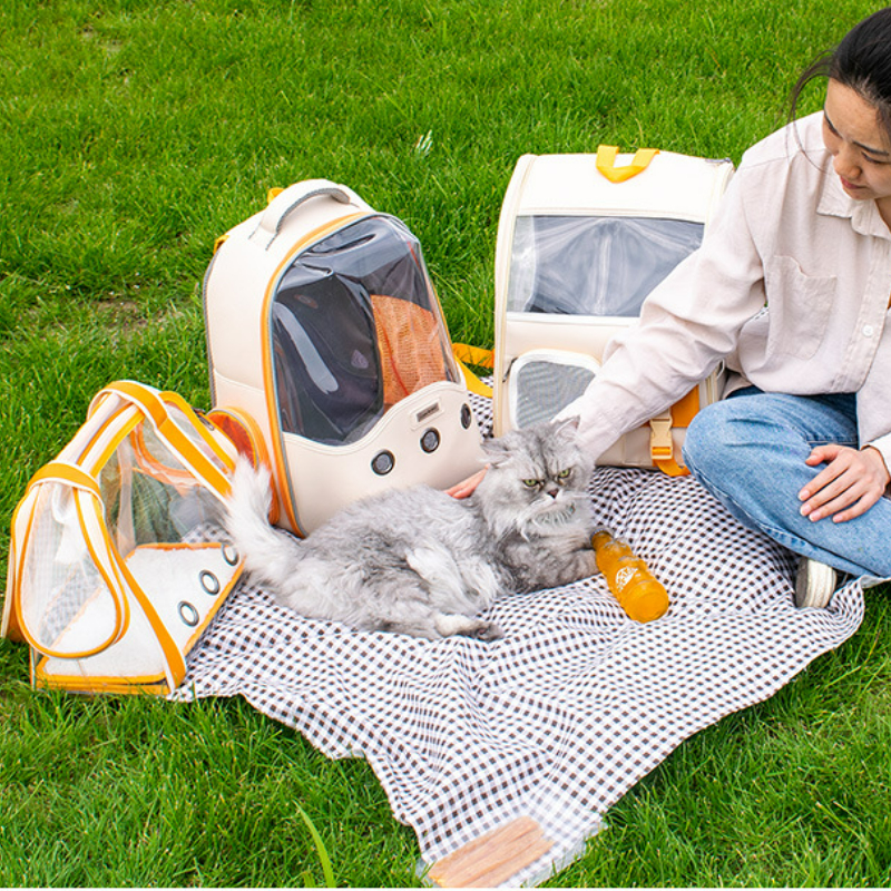 Cat Carrier Bag Outdoor Pet Shoulder Bag Carriers Backpack Breathable Portable Travel Transparent Bag For Small Dogs Cats