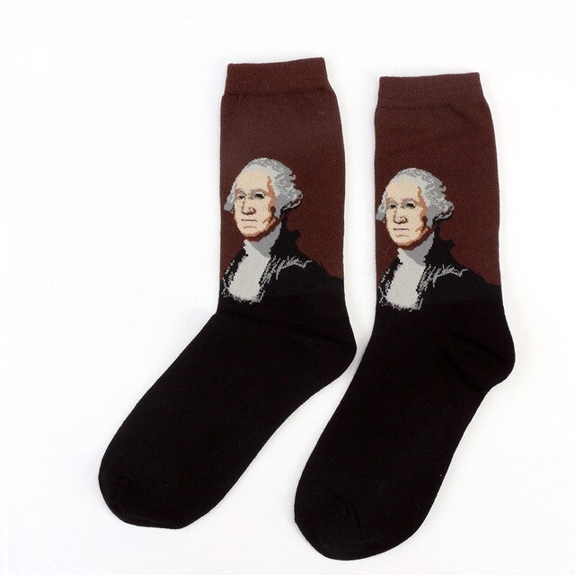 Autumn winter Retro Women Art Van Gogh Mural World Famous Oil Painting Series Female Socks Funny Socks: 7