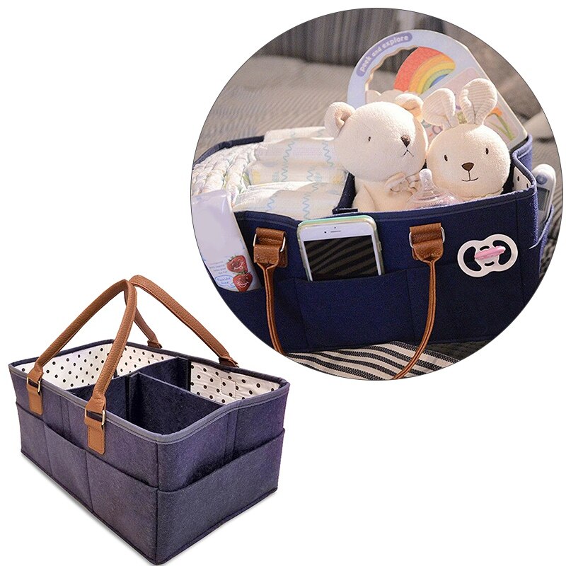 Baby Windel Caddie Organizer bequem Tragen Kindergarten Behälter - unisex Marine Blau Tragbare: Default Title