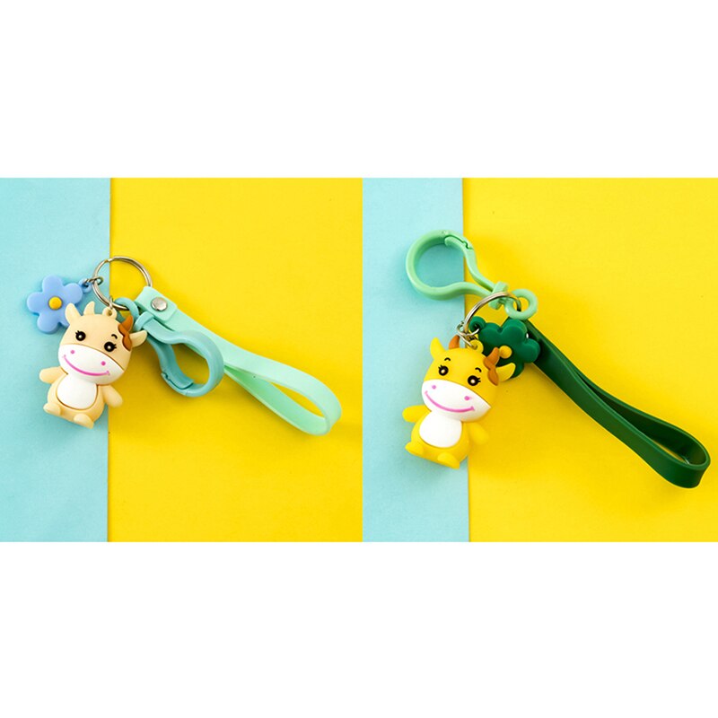 Year of the Ox Keychain Cow Doll Key Chain Lucky Car Key Chain Bag Pendant Keyring Year For Kids
