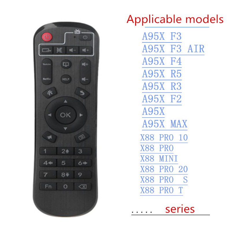 Boîte TV télécommande pour H96 X96 mini MAX/V88/TX6/T95X/Z Plus/TX3 M12 MXQ universelle Android TV BOX apprentissage télécommande: Bleu