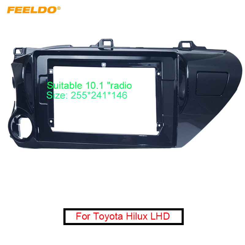FEELDO Car Audio Radio 10.1&quot; 2 Din Fascia Frame Adapter for Toyota Hilux (LHD) CD/DVD Player Stereo Panel Dash Trim Kit