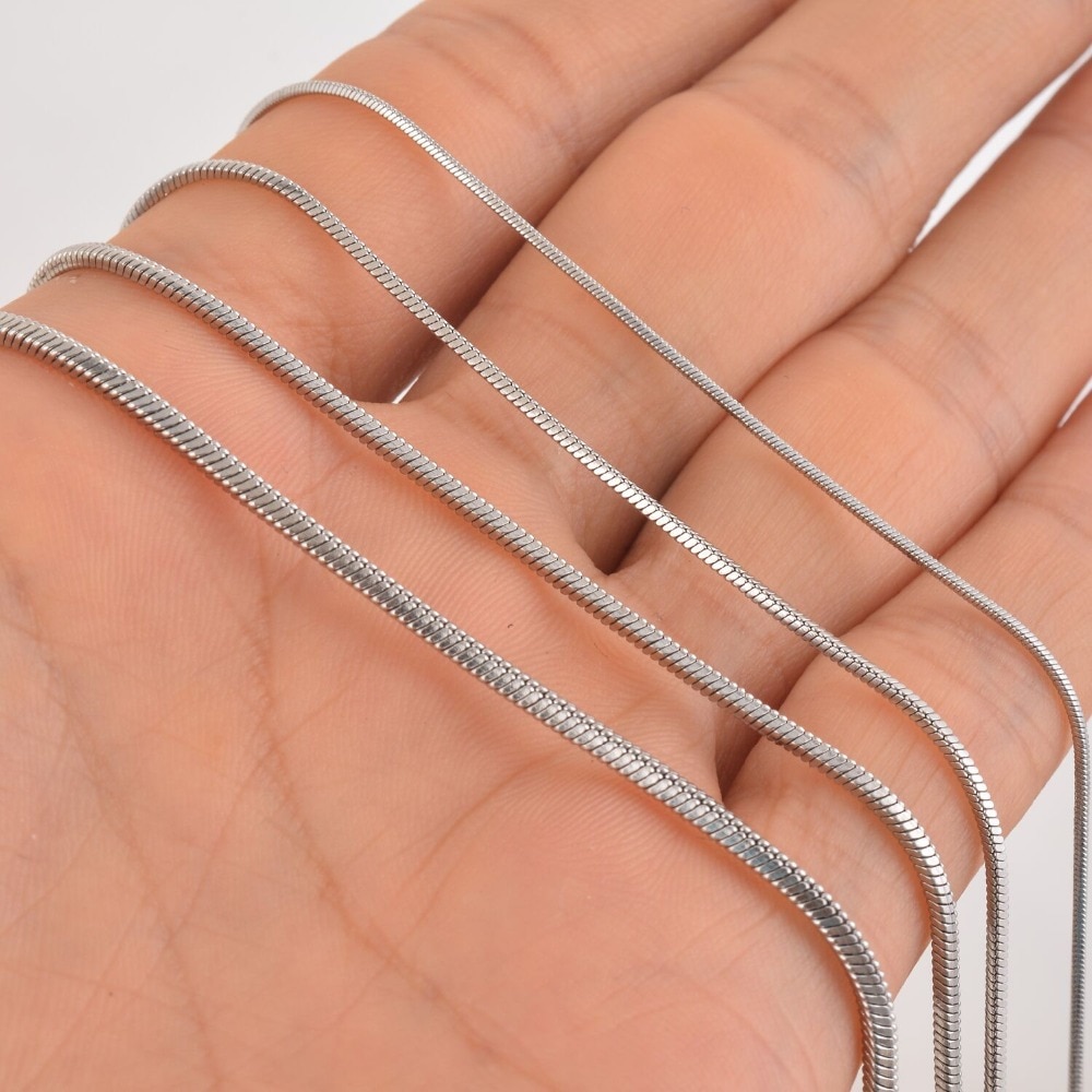 1 pieza cuadrada de acero inoxidable serpiente collar de cadena para hombres joyería de las mujeres