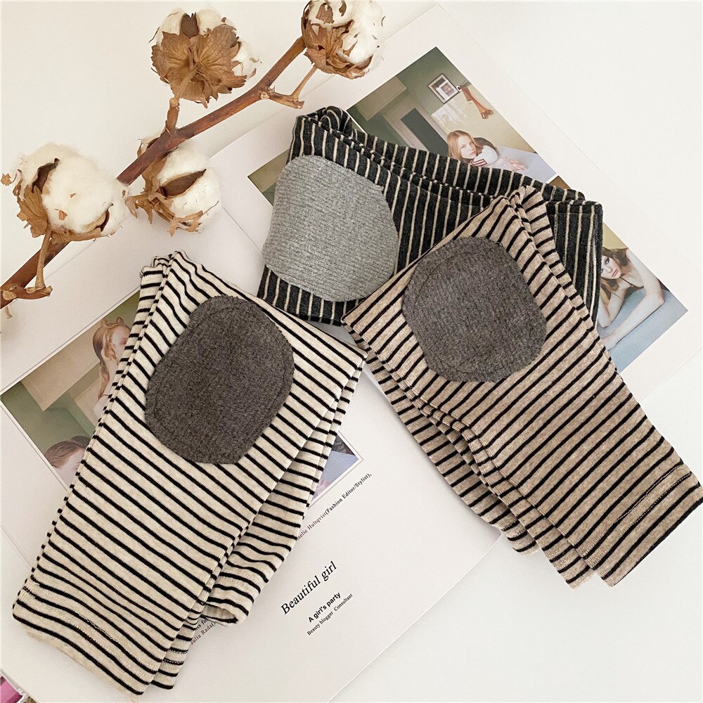 Baby Hosen Gestreiften Baby Gamaschen Herbst Baby Jungen Kleidung Säuglings Mädchen Knie Patch Hosen