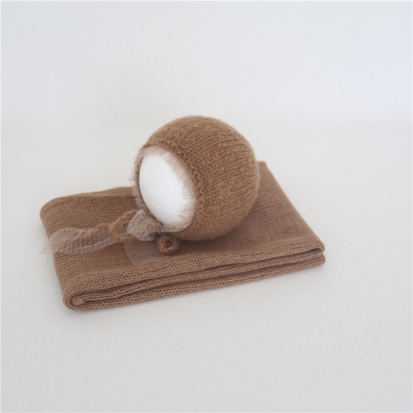 Vintage mohair stickad omlott huva nyfödd stretch wrap fotografering rekvisita baby tröja lager foto rekvisita swaddle cocoon: Som foto h