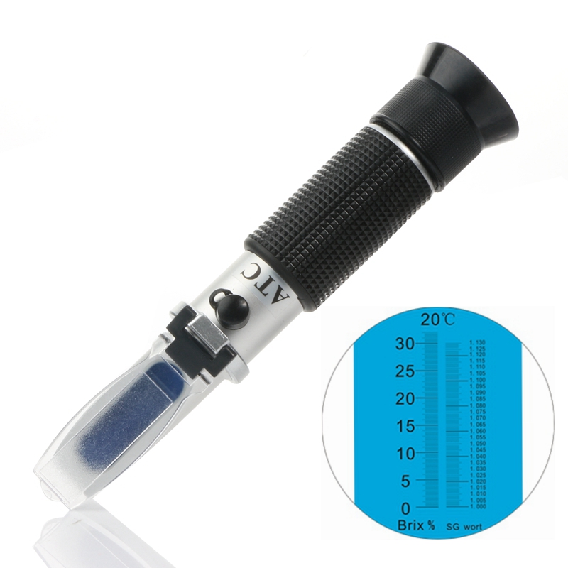 Tragbare Refraktometer 0-32% Brix SG Würze Spezifisches gewicht 1,000-1,120 ATC Bahre Würze Brau Wein Plus-refraktometer Hydrometer werkzeug