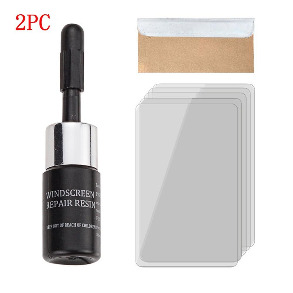 2pcs Automotive Glass Nano Repair Fluid Car Window Glass Crack Chip Repair Tool Kit: C