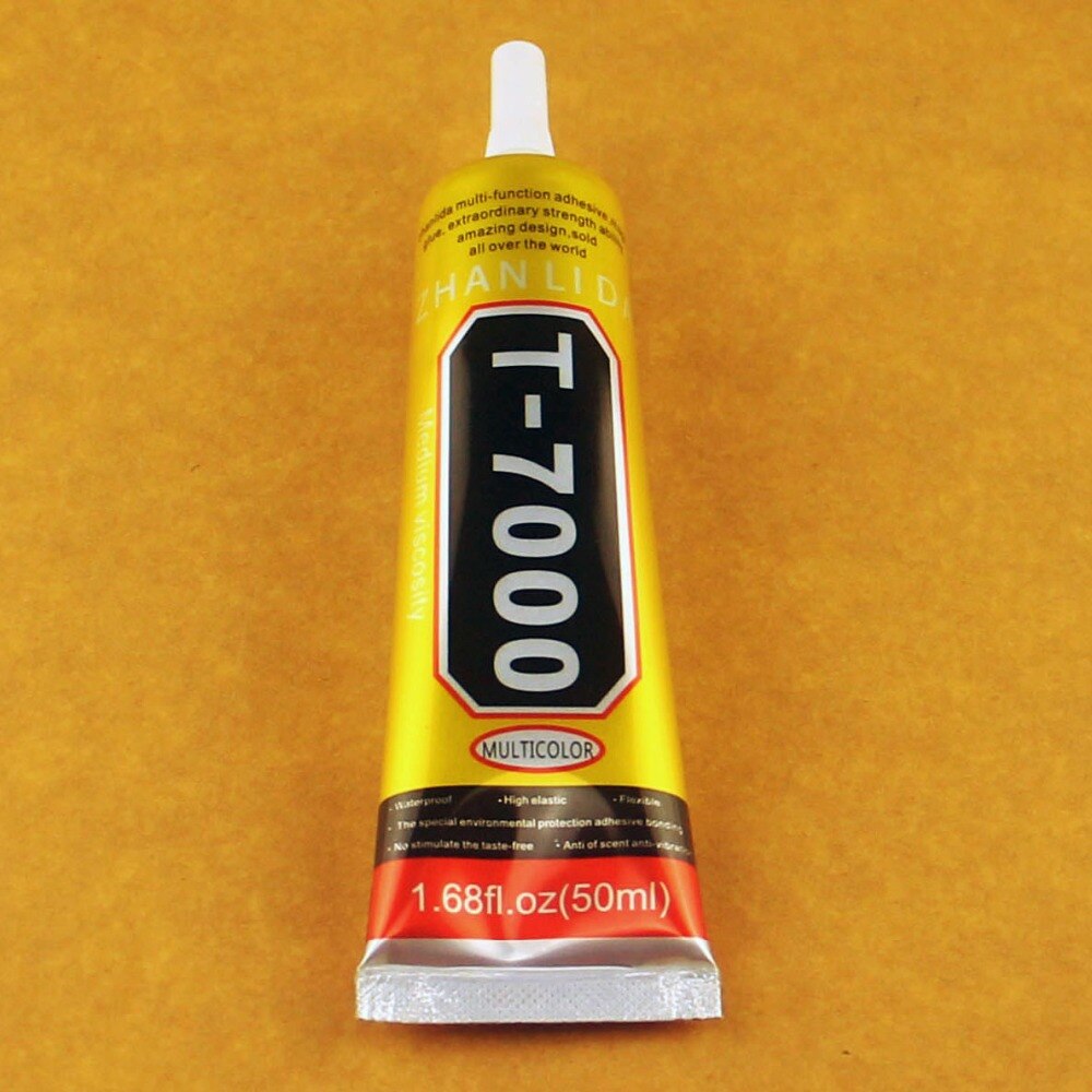 , 20 unidades de pegamento negro de 50ml T7000, resina epoxi adhesiva multiusos para manualidades, pantalla táctil de cristal, T-7000 para teléfono móvil