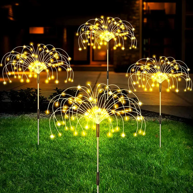 8 Modi Solar Feuerwerk Lichterkette Outdoor Garten Dekor Weg Lichter wasserdicht Hof Rasen Terrasse Landschaft Dekor Licht: Blau / 16-20W