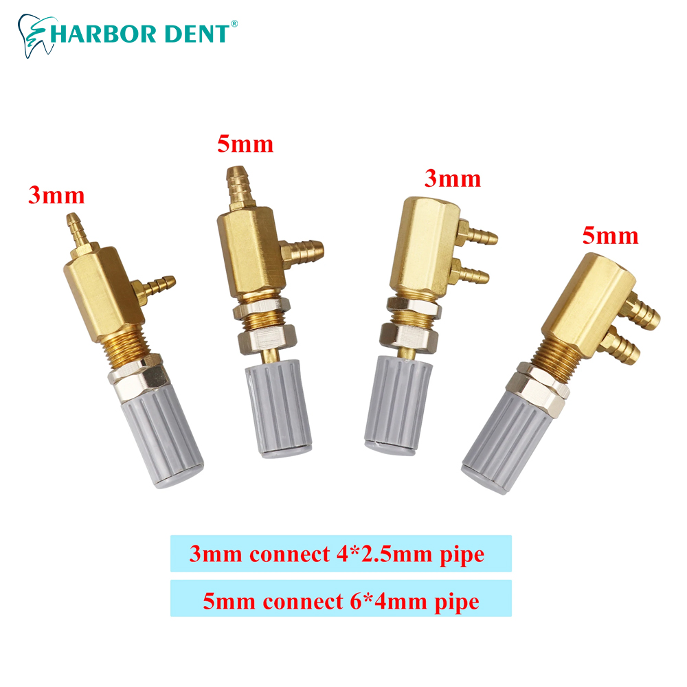 Regulador Dental de válvula de Control de agua, repuestos de cobre, accesorios de unidad de turbina, repuesto de 5mm/3mm, 5 uds.