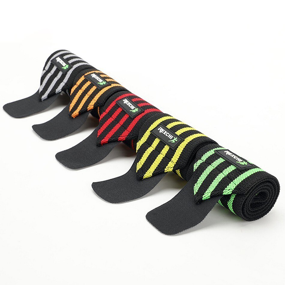 1 par justerbart armband stöd sport säkerhet elastiska handledslindor bandage hängslen för gym fitness power tyngdlyftning