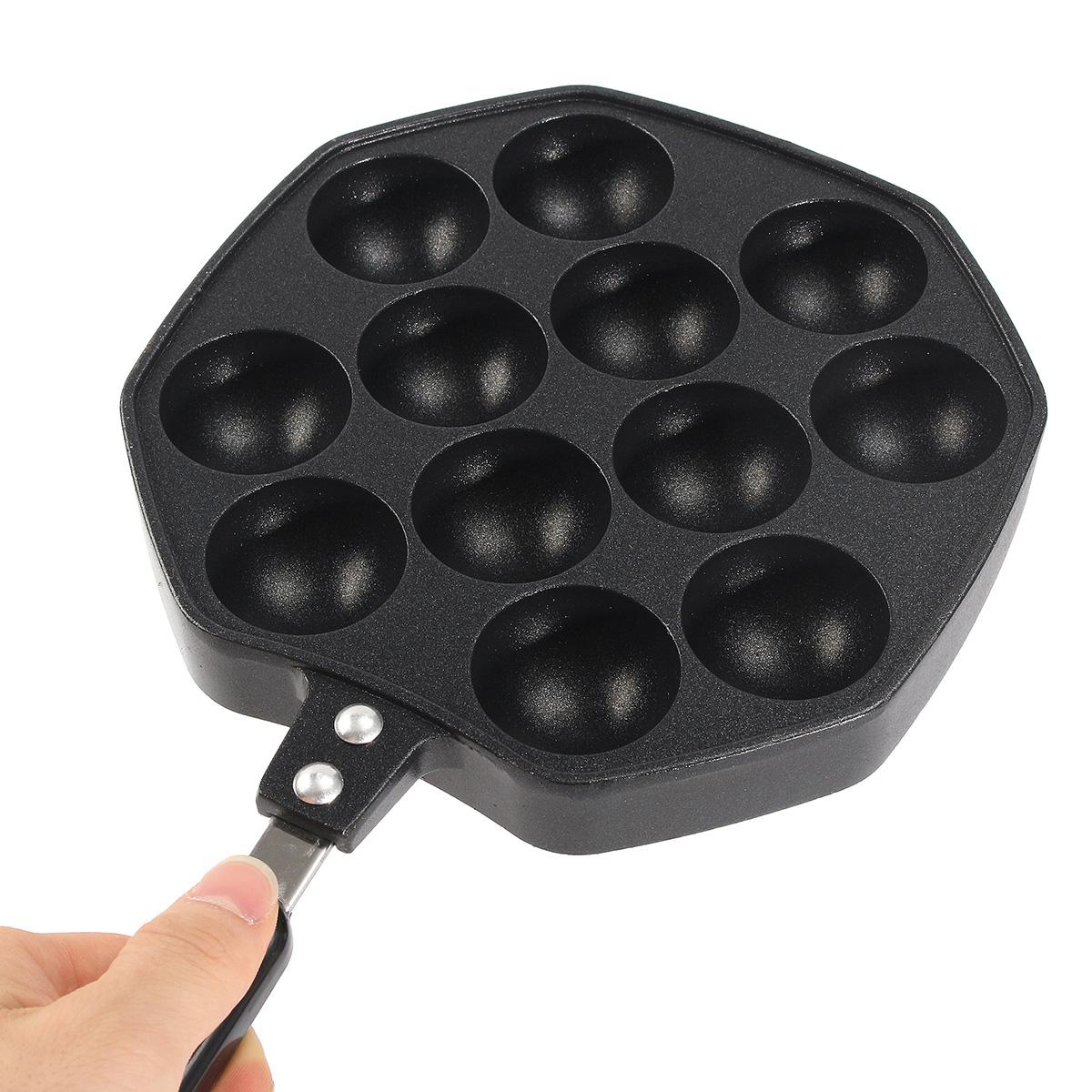 Takoyaki-sartén antiadherente de 12 cavidades, máquina para hacer bolas de pulpo, parrilla, placa de sartén, moldes de tortitas DIY, utensilios de cocina para horno para cocinar en casa