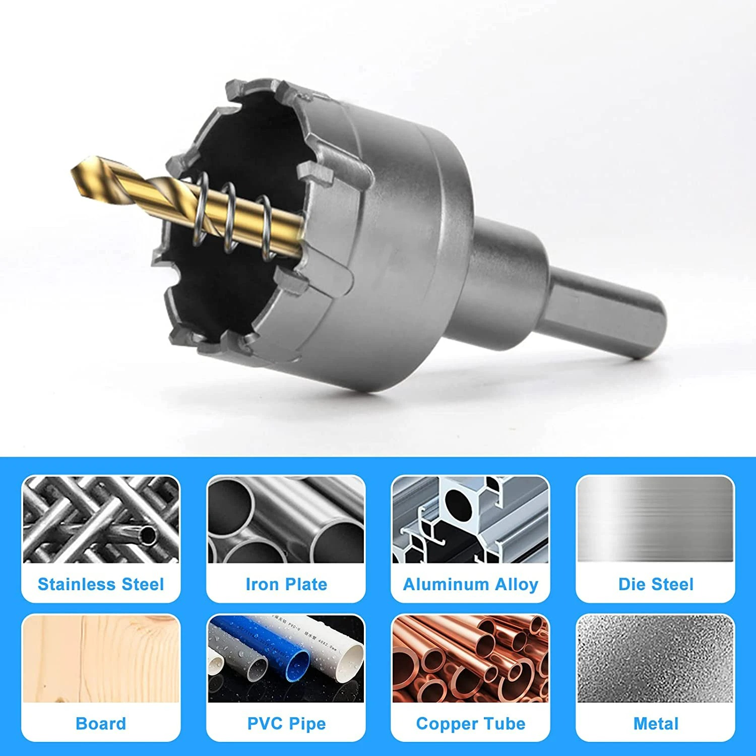 1 st 5A Carbide Tip TCT Boor Gatenzaag 12-150mm Boor Set Gatenzaag voor Roestvrij Staal Metaallegering Boren