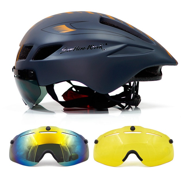 Pyöräilykypärän linssi magneettisuojalasit vuoristotie pneumaattinen tt pyöräilykypärä miesten triathlon tt pyörä casco ciclismo 3 linssi