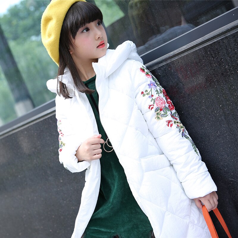-30 ℃ Russian winter Girls cotton Outwear Coat Kids Lengthen long section coat big children thicking cotton jacket