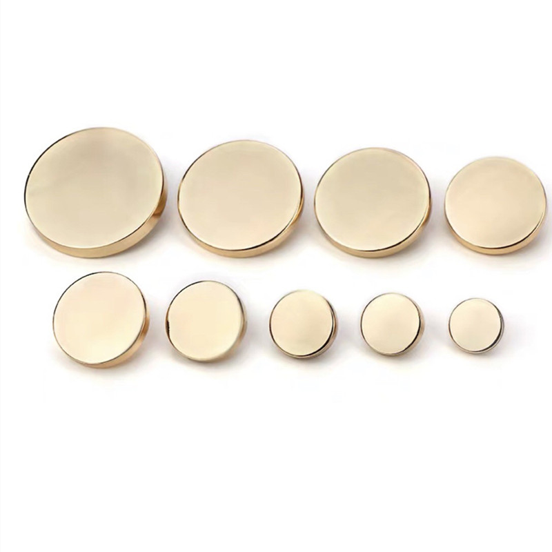 10pcs 10/15/20/25mm Golden Metal Buttons for Shirt Simple Coat Jacket Shirt Buttons 20mm Decorative Buttons for Clothing: Gold / 10mm-10pcs