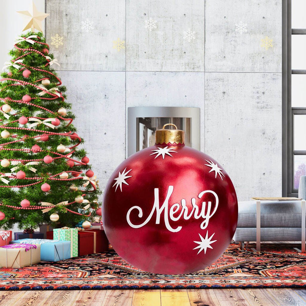 2pcs Christmas Inflatable Ball 60cm Hanging for Outdoor