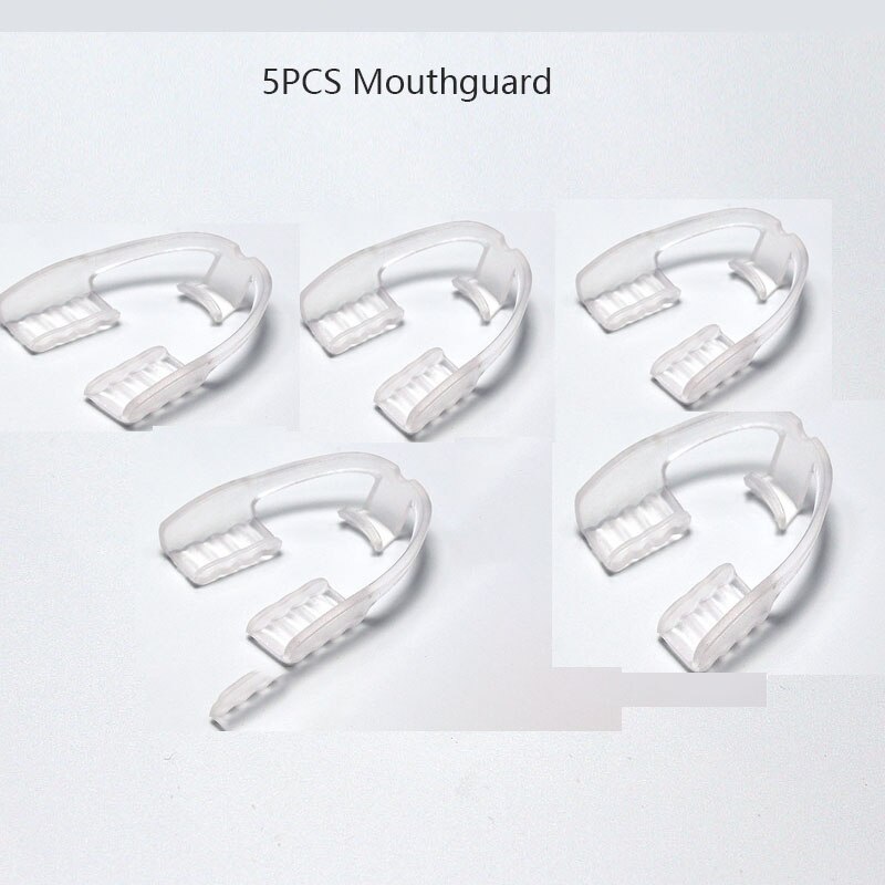 Siliconen Mond Guard Sleep Aid Tanden Stijltang Balde Slijpen Molaire Bruxisme Muay Thai Rugby Bescherming Voor Boksen: 5PCS