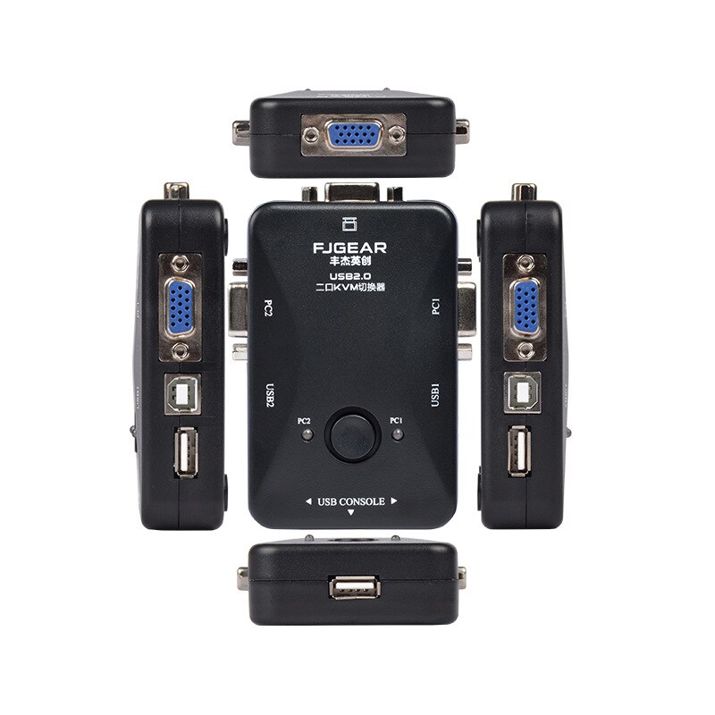 2 Port USB KVM Box Switch Keyboard Mouse To Switch Selector Adapter 1920 X 1440 Connects Printer Keyboard Mouse Monitor