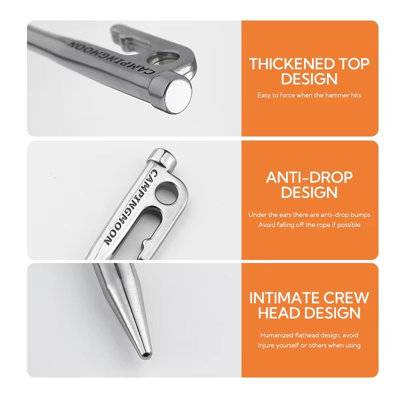 Udendørs teltpløkker kraftige 420 camping teltpløkker i rustfrit stål jordsøm til telt