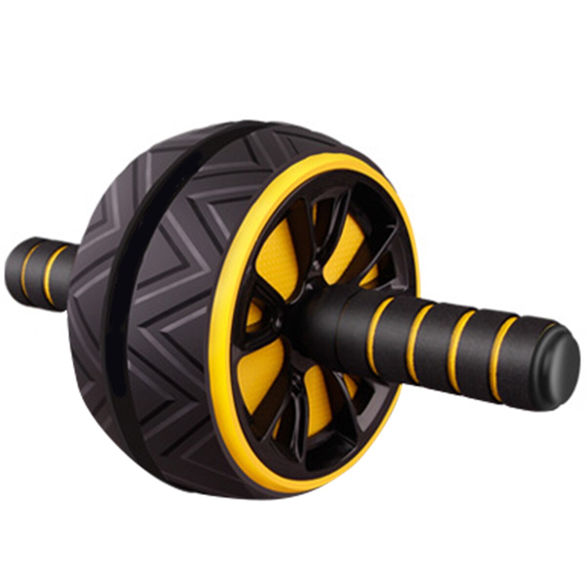 ABS Abdominal Roller Exercise Wheel Fitness Equipment Mute Roller For Arms Back Belly Core Trainer Body Shape Trainning: YELLOW