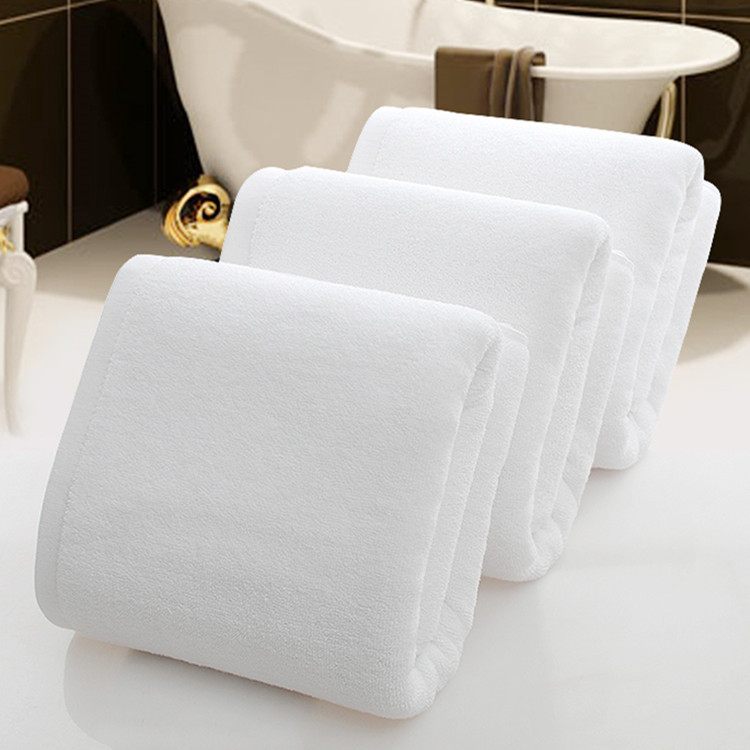 Stort badehåndklæde 70*140cm fortykket bomuldsbadehåndklæde og skønhedsterapeutisk håndklæde bomulds hvidt håndklæde til skønhedssaloner eller hoteller
