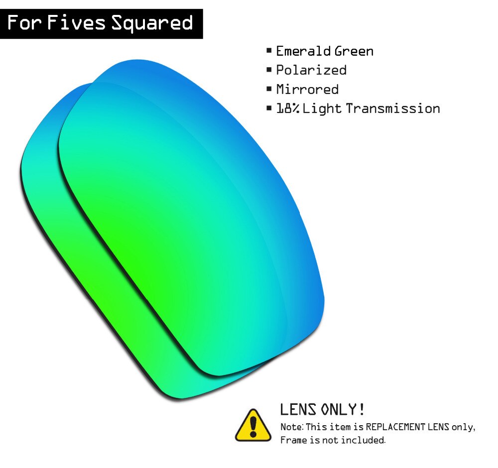 SmartVLT Gepolariseerde Zonnebril Vervanging Lenzen voor Oakley Fives Squared-Emerald Green