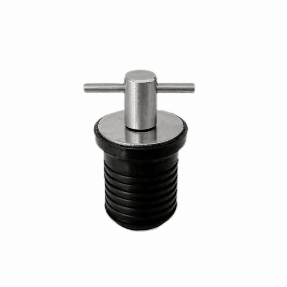 Tapón de drenaje para barco con mango en T, mango de latón/acero inoxidable, tapones de goma marinos giratorios, de sello fácil de instalar