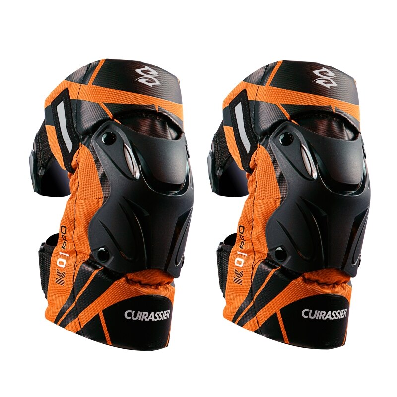 Cuirassier K01-3 Motorcycle Knee Pads Set Knee Protector Moto MX MTB Motocross Protective Gear Knee Guards Kneepad Protection: K01-3-Sunny Orange