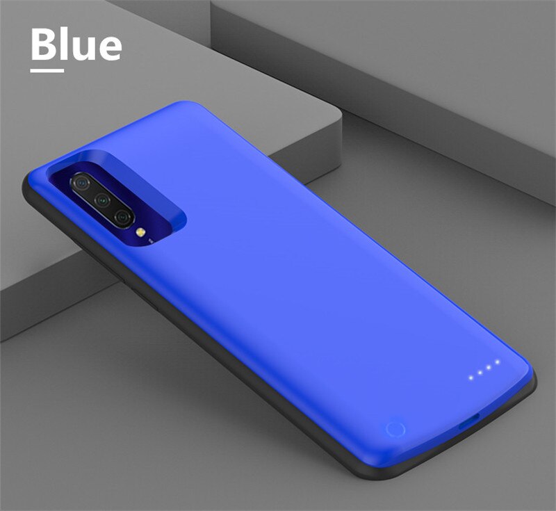 6500mAh Powerbank Case For Xiaomi Mi A3 Battery Charger Cases Portable Power Bank Charging Case For Xiaomi A3 Battery Cover: Blue