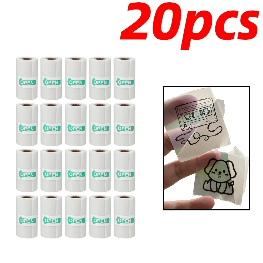 1/2/3/5PCSMini Printer Papier Transparant Thermisch Sticker Papier zelfklevend Printer Papier printer Voor Foto Notities 5.7x2.5cm: Roze