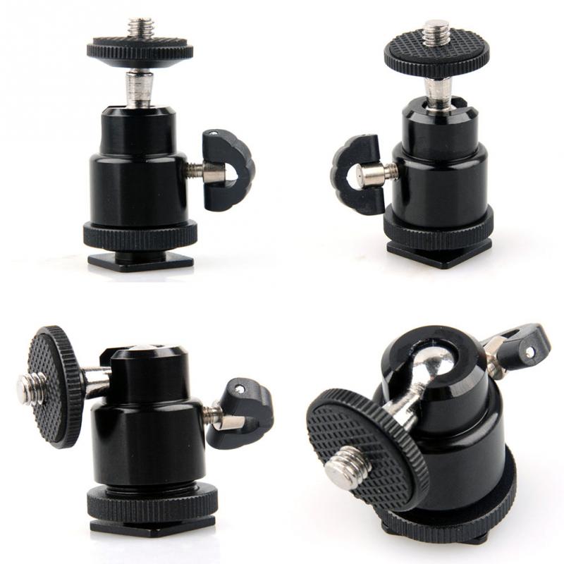 For Camera Tripod LED Light Flash Bracket Holder Mount 1/4 Shoe Adapter Cradle Ball Head with Lock