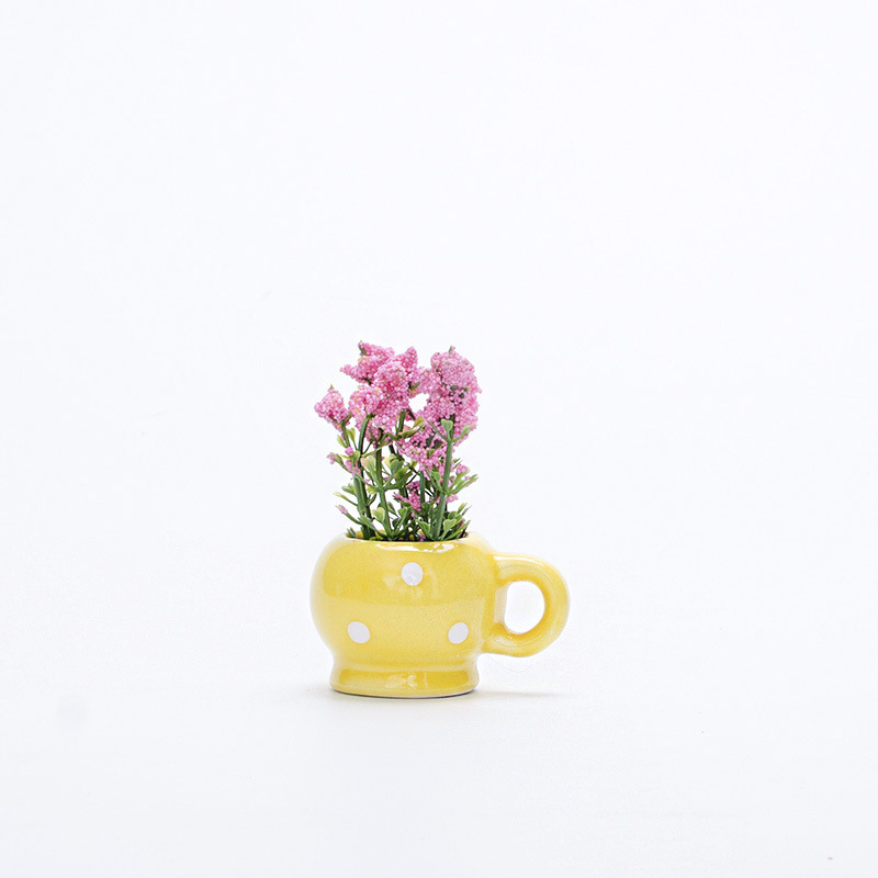 Ceramics Refrigerator Magnet Sticker Flower Vase Fridge Magnets Refrigerator Magnets Home Decor Mini Bonsai Plant Fridge Magnets: plum