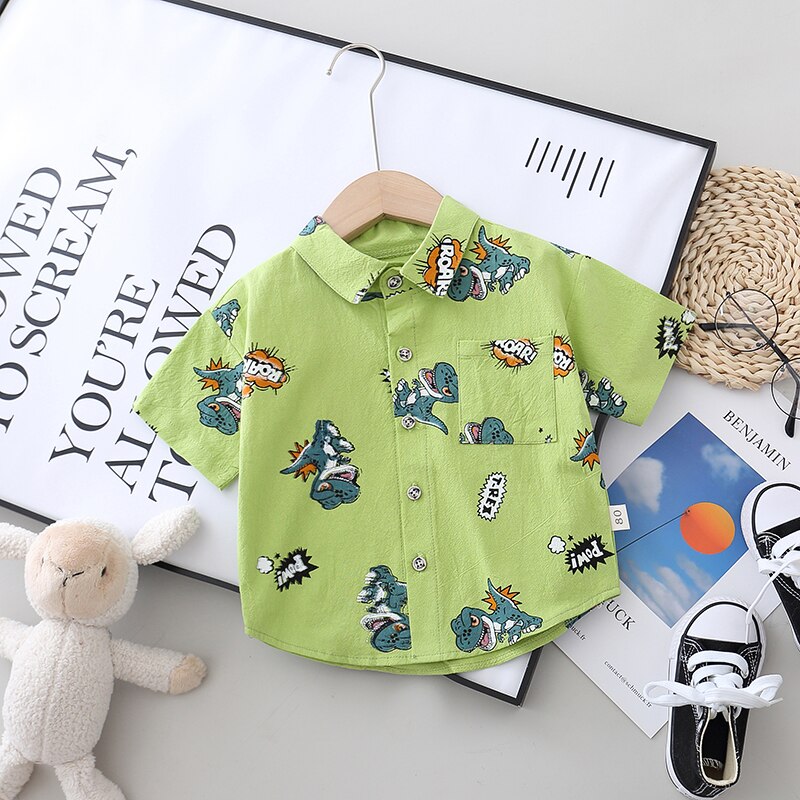 Børn printe dinosaur drenge/piger skjorter børn toppe langærmet baby tøj baby top t-shirts 0-5 år