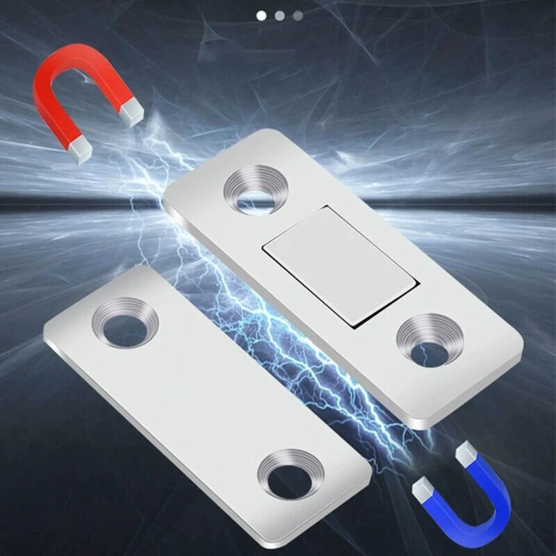 Punch-Gratis Magnetische Deurdranger Aluminium Deur Versterking Slot Beveiliging Deurslot Thuis Deur Stopper Set