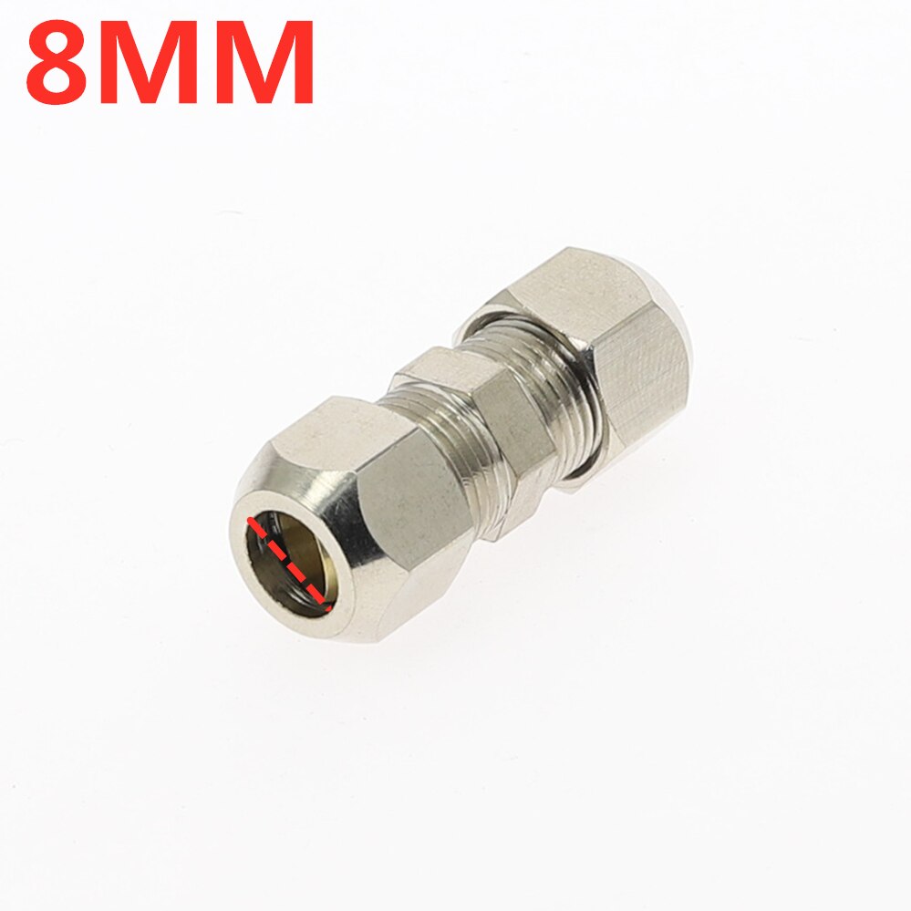 Compression Ferrule Tube Fitting Brass Pipe Double Fast Twist Card Set Copper Joints Tubing Nut Lock Double Straight 5 Same: 8mm to 8mm