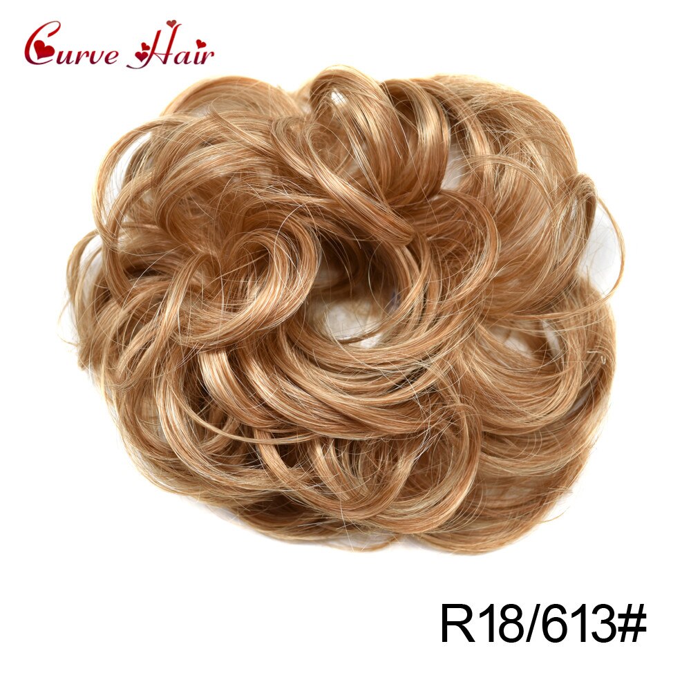 Chignon-peluca rizada de fibra sintética para niña y mujer, Potnytail, moño para el pelo, varios colores: R18613