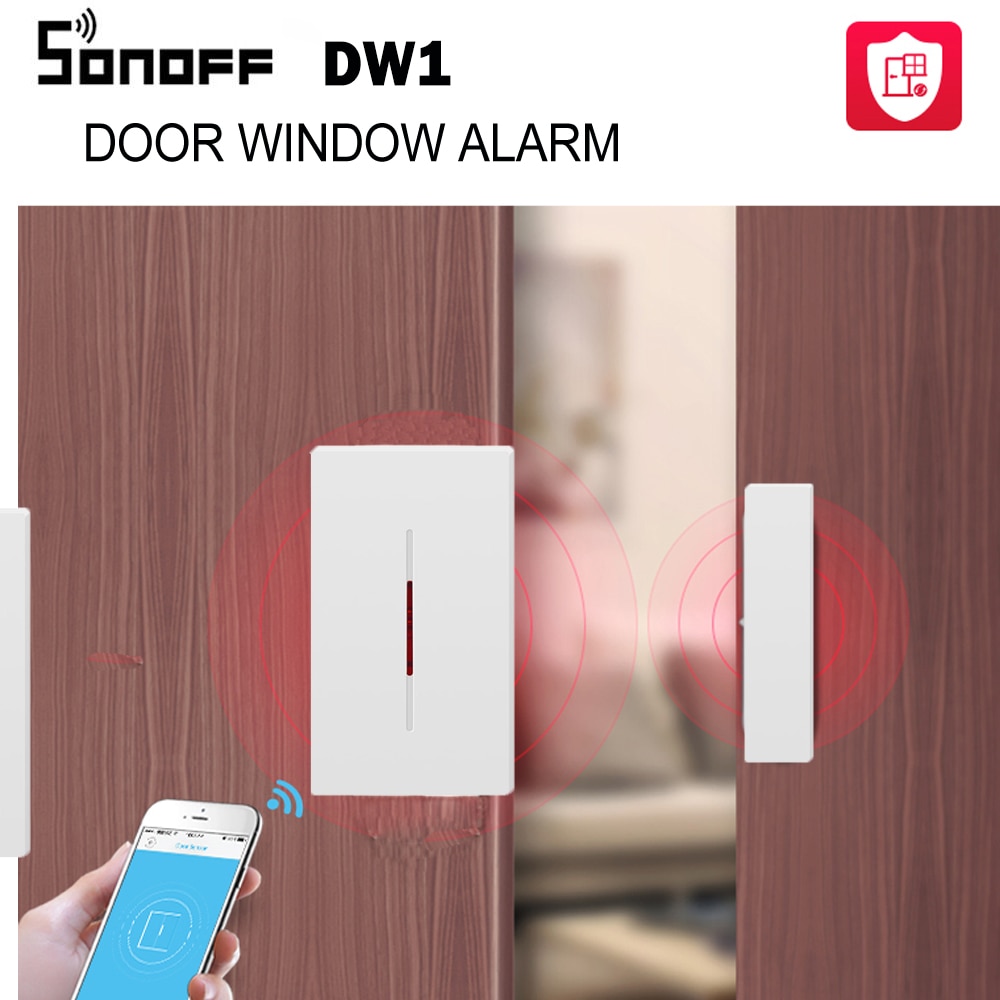 Sonoff RF pont Wifi convertisseur de Signal PIR 2 capteur DW1 capteur d'alarme de porte commutateur domotique avec eWelink Alexa Google Home