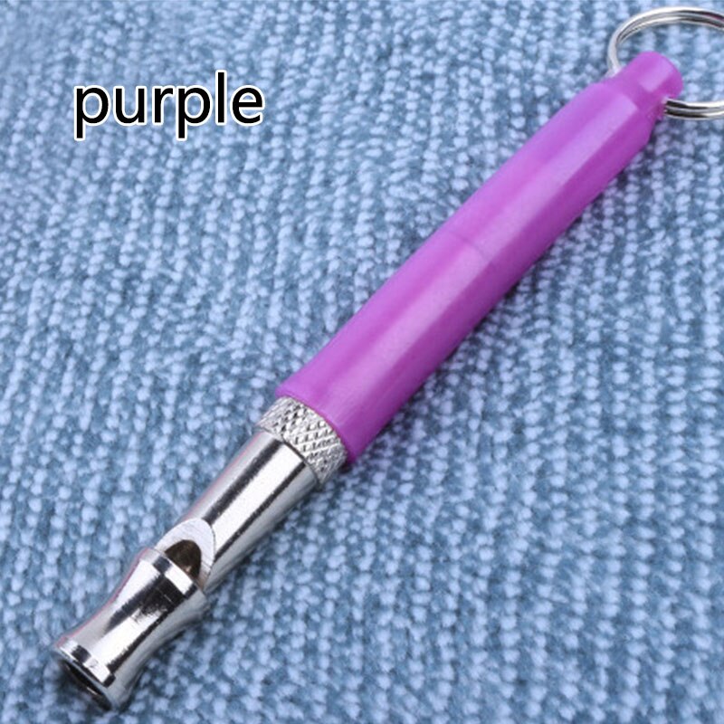 Suministros interactivos de sonido ultrasónico antiladridos para mascotas, flauta de entrenamiento para perros, silbato de Metal ajustable, 1 unidad: Morado