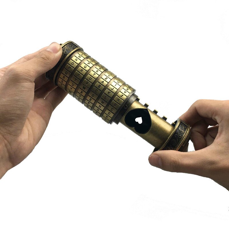Leonardo da Vinci code jouets métal Cryptex serrures de mariage saint valentin lettre mot de passe évasion chambre accessoires