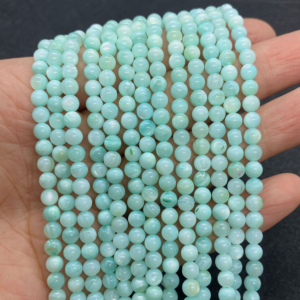 4mm gekleurde schelp kralen ronde losse kralen natuurlijke parelmoer schelp gespreide kralen sieraden maken DIY armband accessoires: MULTI