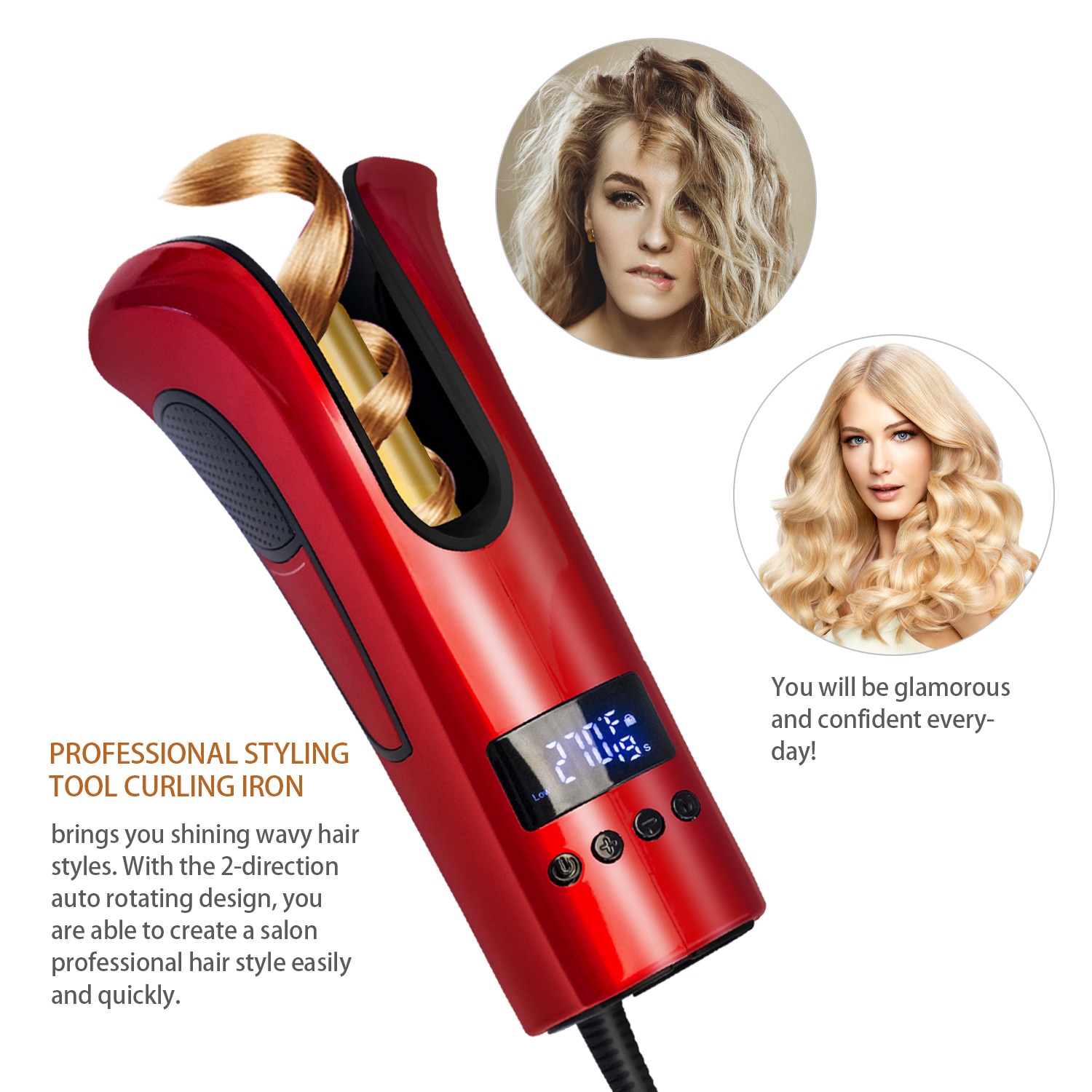 Automatic Hair Curler Function Styling Tools Beach Wave Hair Curling Waving Iron Rotating Ceramic Profession Curly Machine