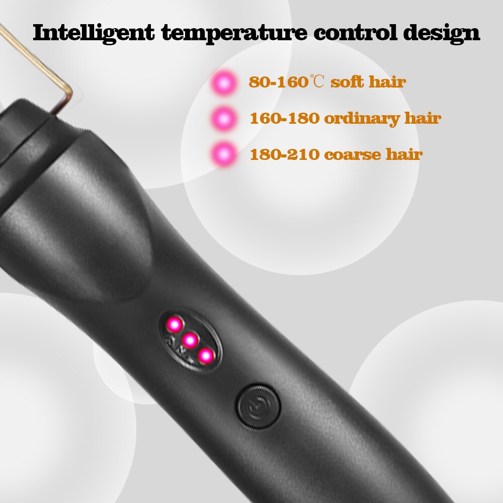 Peigne chauffant électrique 2 en 1 pour cheveux Afro, fer à friser, brosse de lissage pour cheveux secs et humides