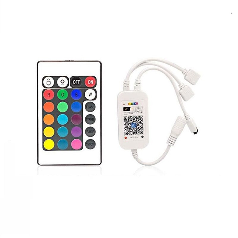 5-24V Mini Wifi LED RGB Controller Mit IR 24Key Fernbedienung 1T1/ 1T2 Kabel LED Streifen lichter Lampen Lampen