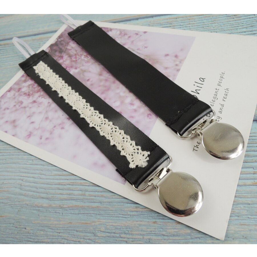 April pu leer punk stijl fopspeen ketting dummy houder zwarte vlakte lederen antieke jongen ketting CP01