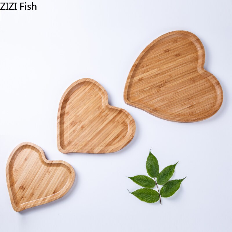 Houten Hart Vorm Fruit Lade Multi-Raster Platter Europese Stijl Home Decoratie Snacks/Salade/Gedroogde Fruitschaal