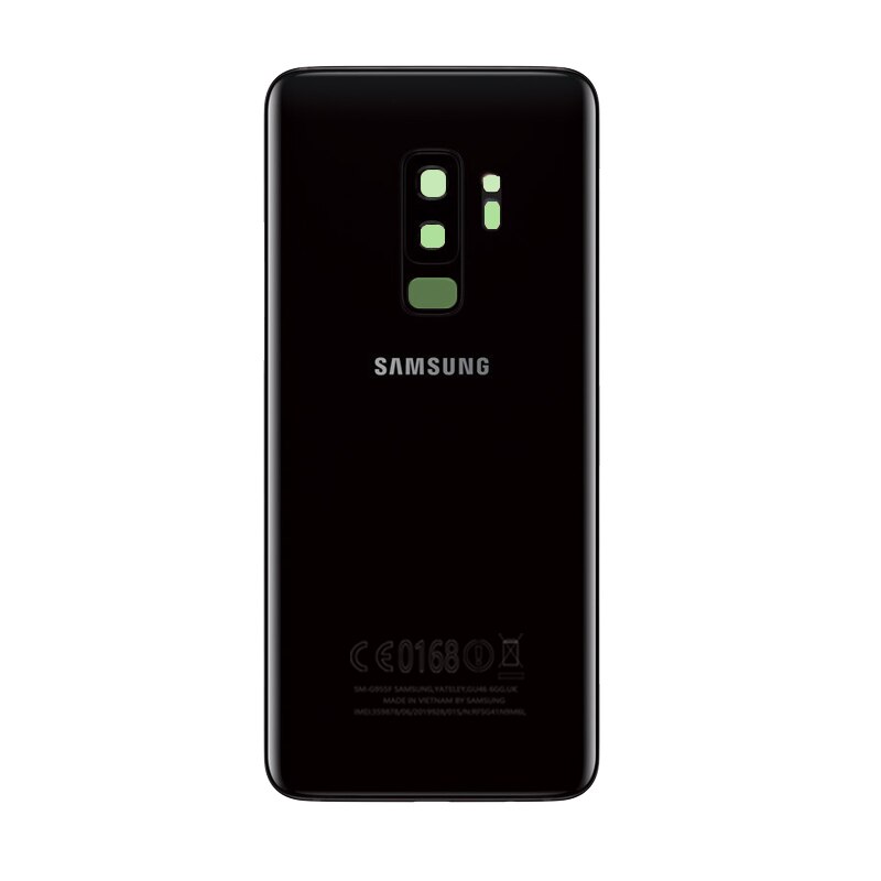 Oryginalna tylna szyba do SAMSUNG Galaxy S9 G960 G960F/S9 + S9 Plus G965 G965F pokrywa baterii obudowa na tył telefonu z obiektywem aparatu: S9 Plus Black
