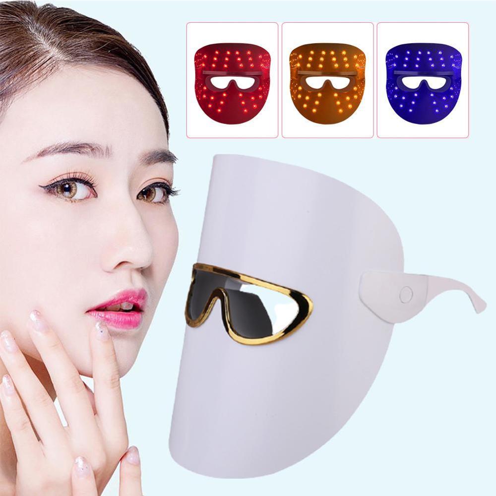 Photon Electric LED Mask LED mask Light Care Therapy 3 colors women 7 Beauty colors Skin I7T5