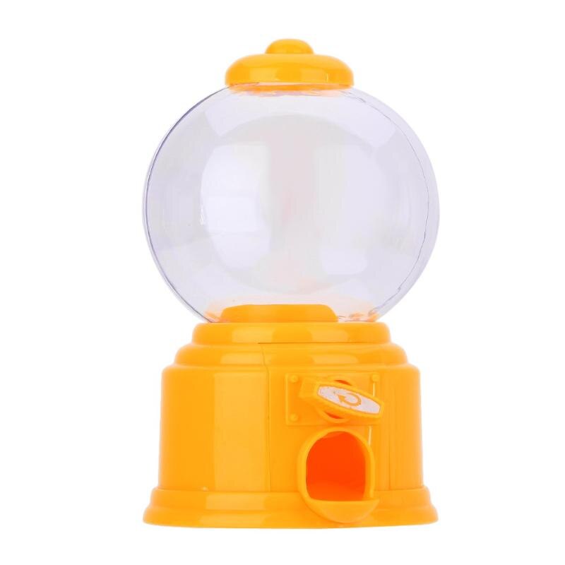 Søde slik mini candy maskine bubble gumball dispenser møntbank børn legetøj chrismas til børn mønt bank dåser: Gul
